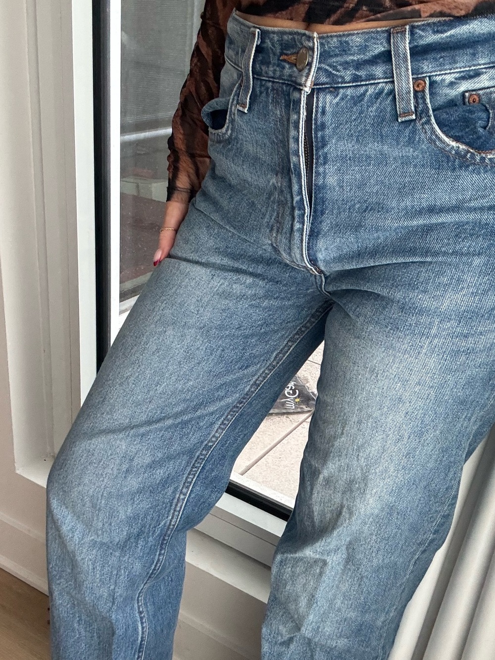 Aritzia Denim Forum 90s Iggy Low-Rise Baggy Light Wash High-Rise Straight Jeans